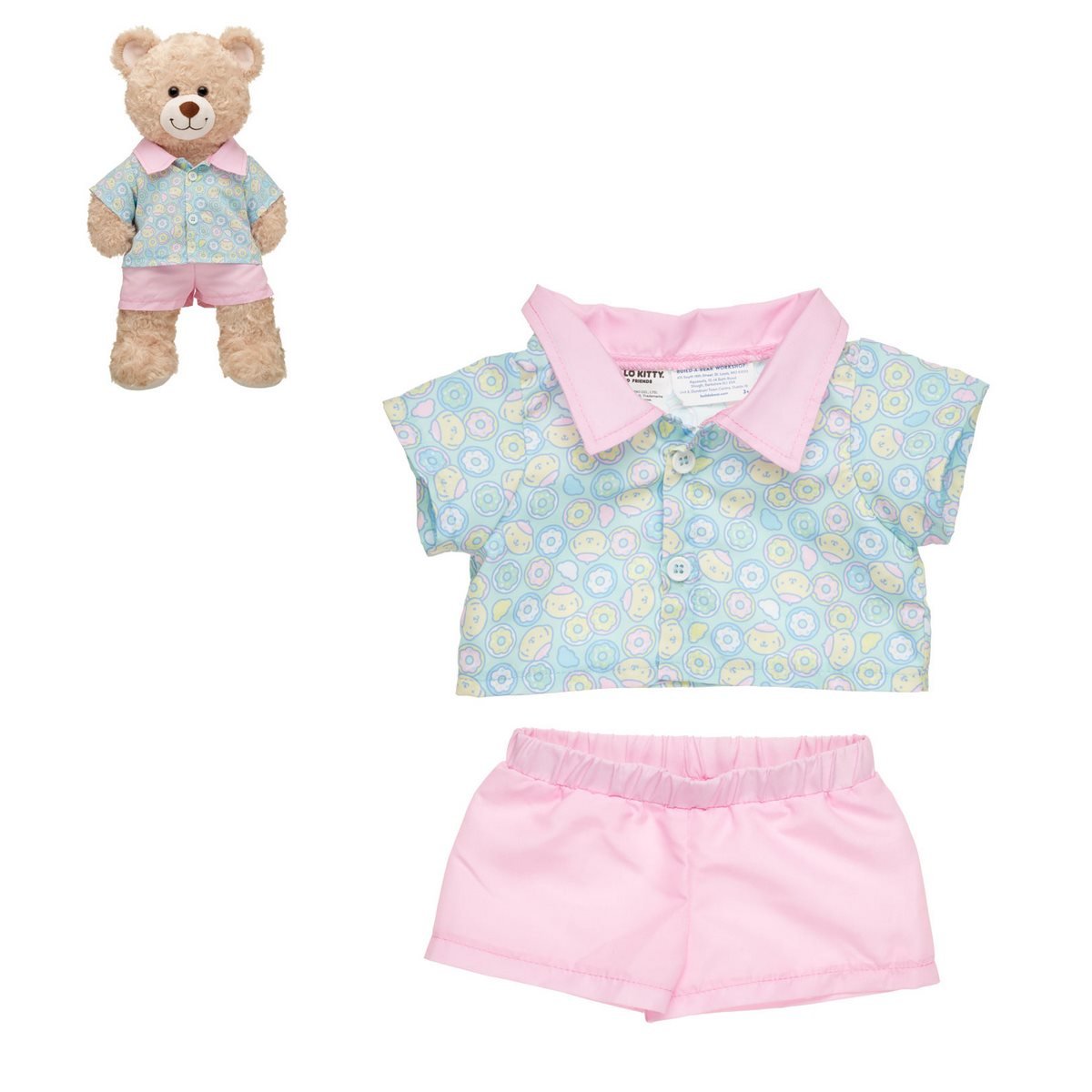 Set Short Polera Pompompurin Donut Pastel Sanrio Build-A-Bear